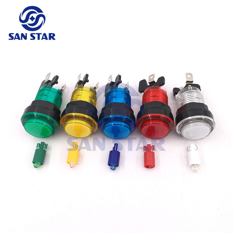 Round 33mm Transparent Illuminated Arcade Button