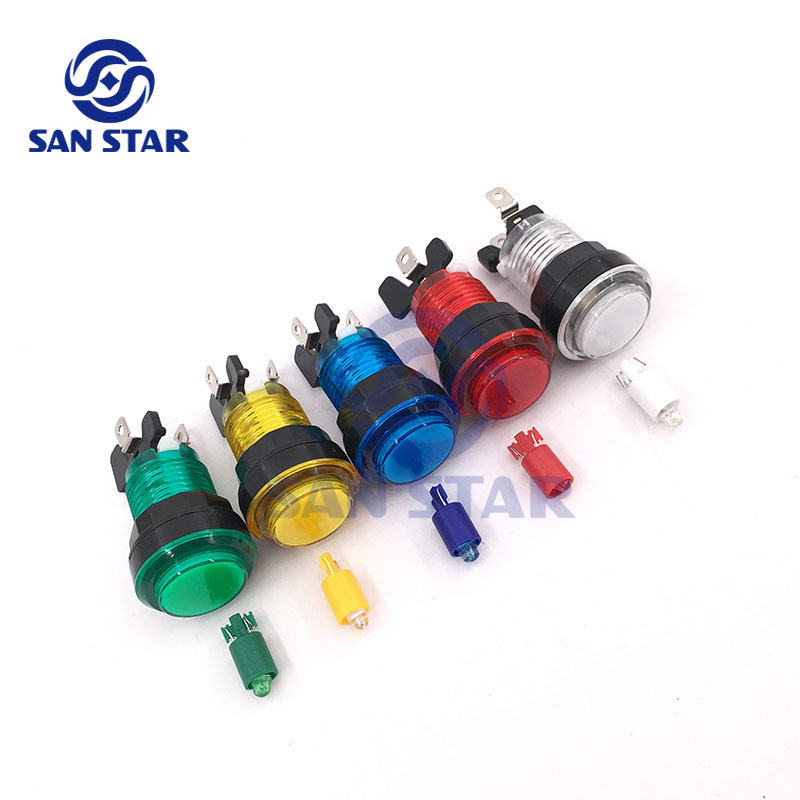 Round 33mm Transparent Illuminated Arcade Button