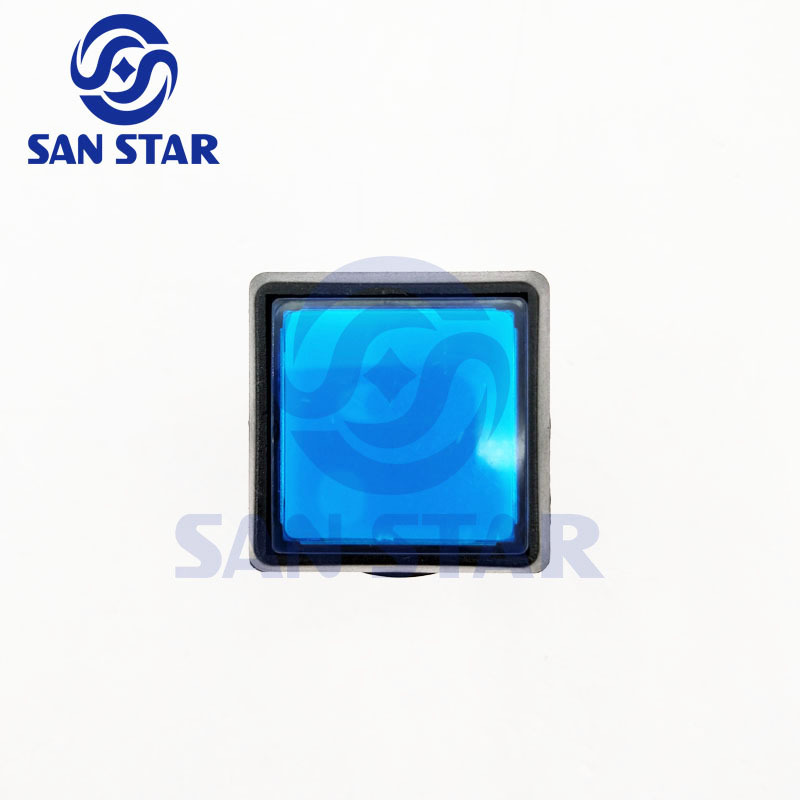 Bolique Edge Square 32mm Transparent Illuminated Arcade Button