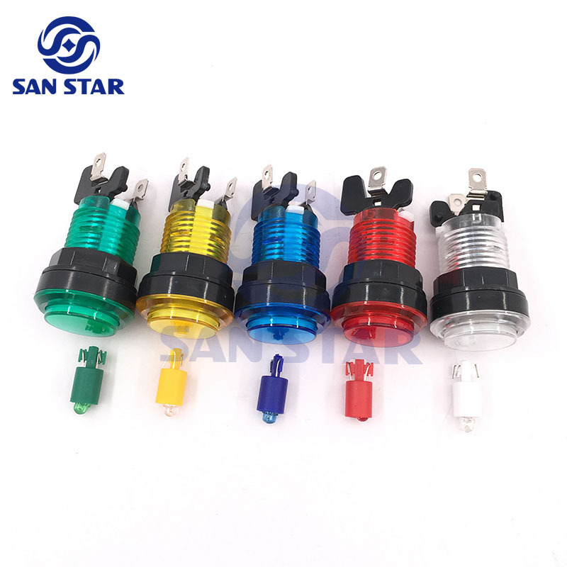Round 33mm Transparent Illuminated Arcade Button