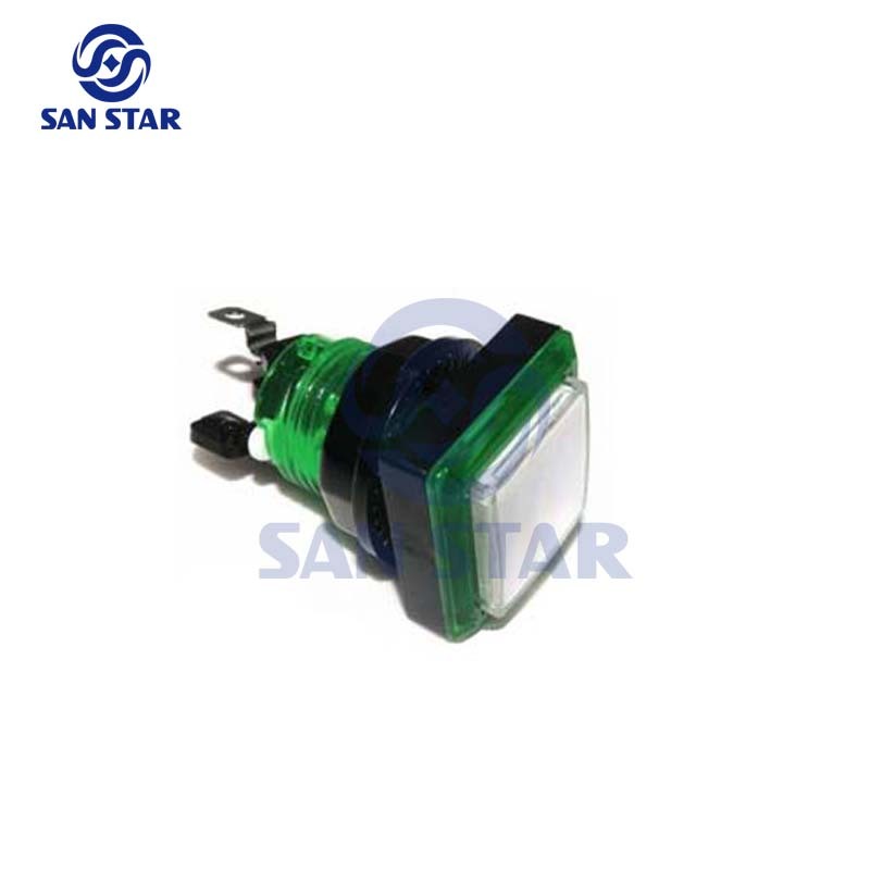 Square 32mm Transparent Illuminated Arcade Button