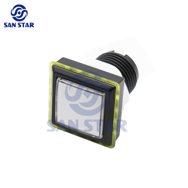 36mm Square Illuminated Arcade Button, edge can illumindated