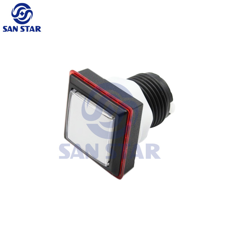 36mm Square Illuminated Arcade Button, edge can illumindated