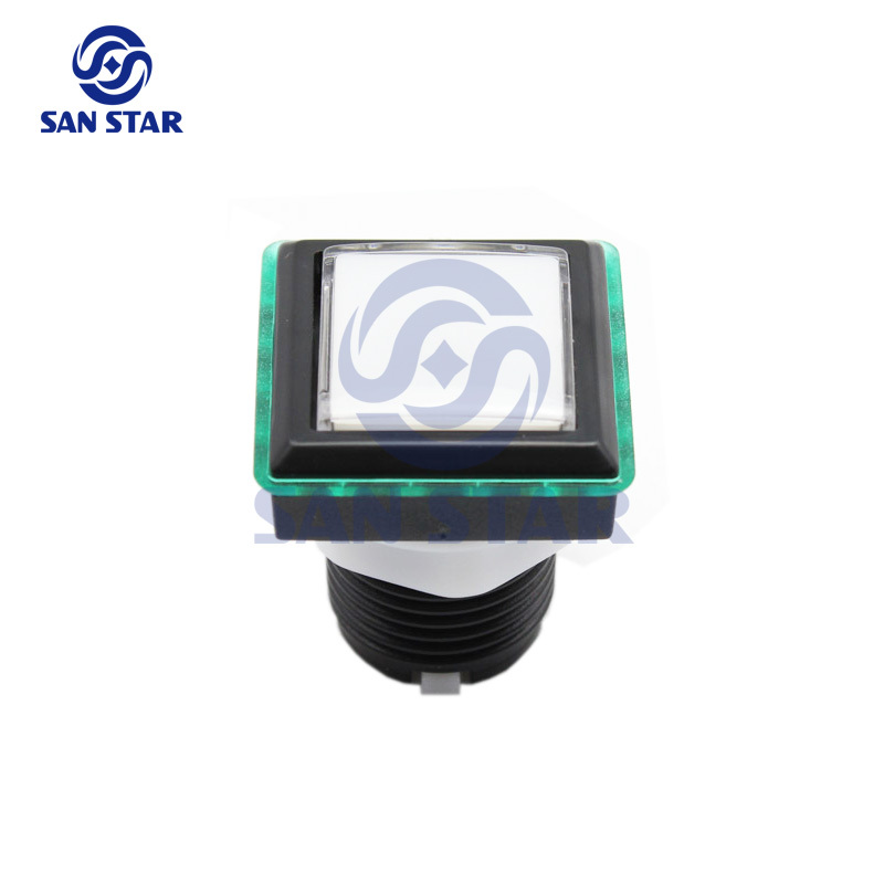 36mm Square Illuminated Arcade Button, edge can illumindated