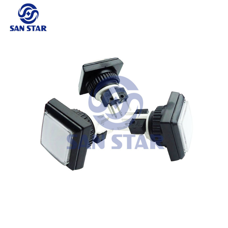 Complete set of Square 32mm Illuminated Arcade button