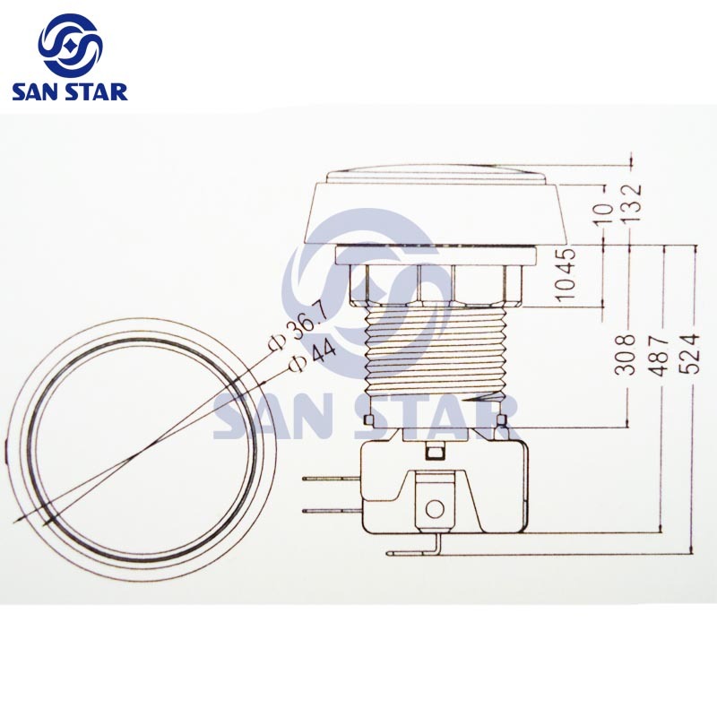 Bolique Edge Round 36mm Illuminated Arcade Button
