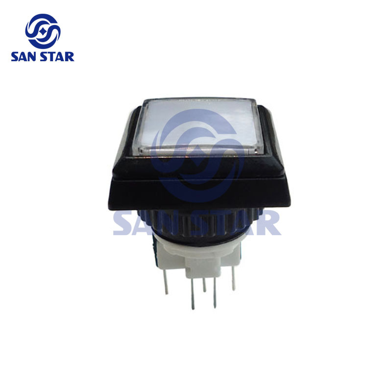 Complete set of Square 32mm Illuminated Arcade button