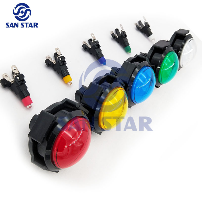 Round 63mm Medium Size Dome Illuminated Arcade Button