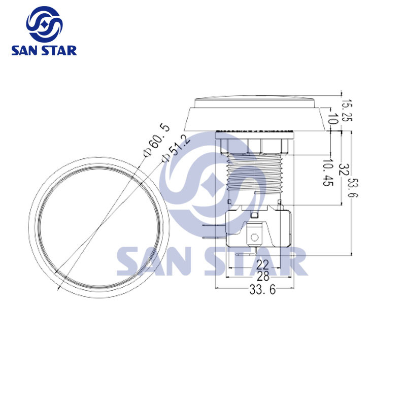 Bolique Edge Round 60mm Illuminated Arcade Button