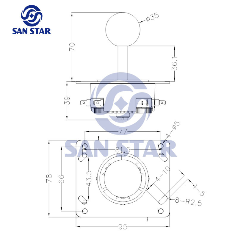 Good Quality European Metal Arcade Joystick