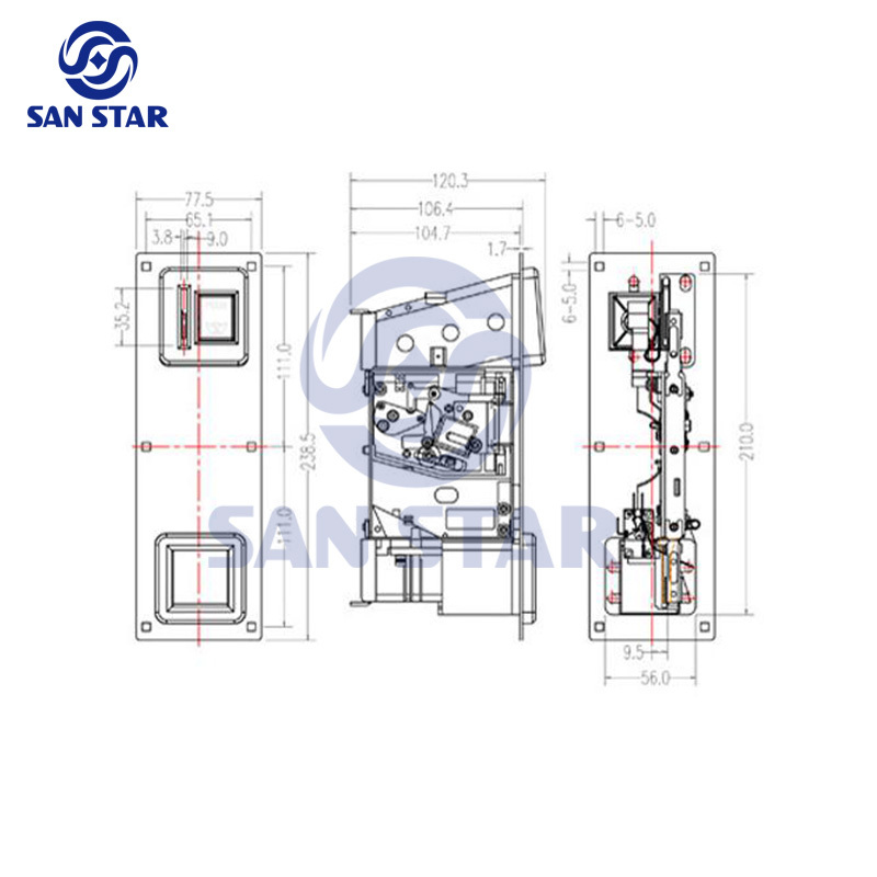 Mechanical America Style Assembly Coin Acceptor