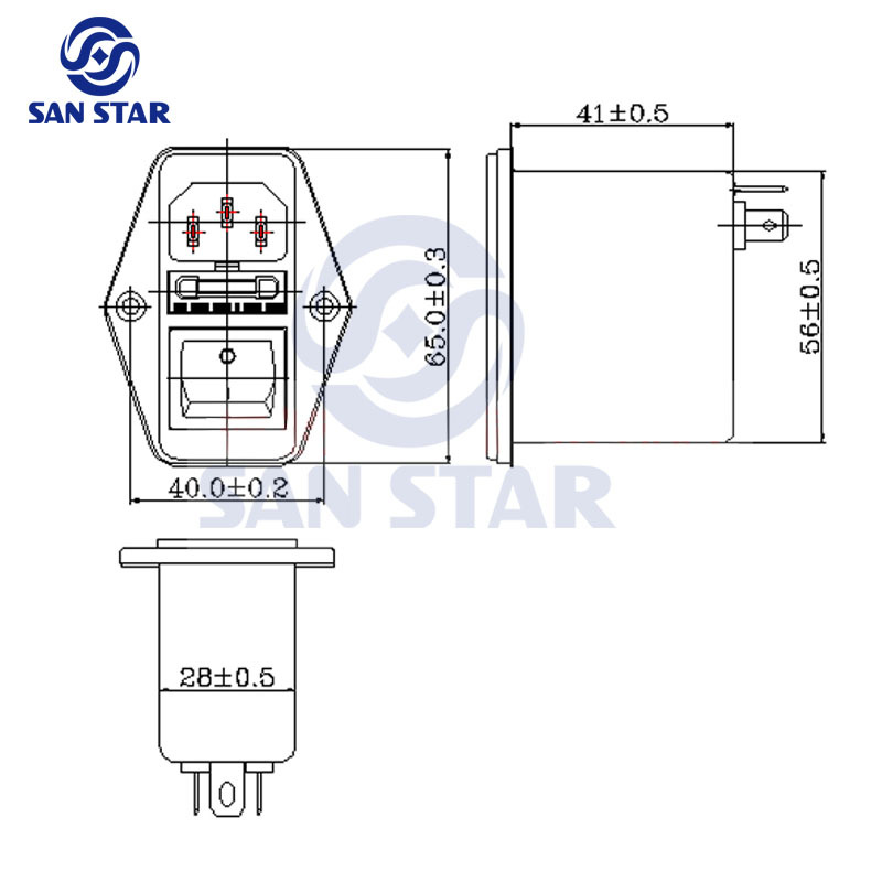 EMI Filter Power filter with fuse