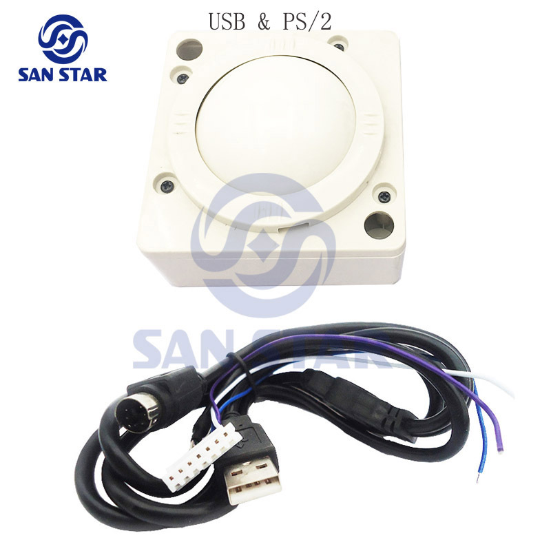 2" Diameter White ball Arcade Trackball