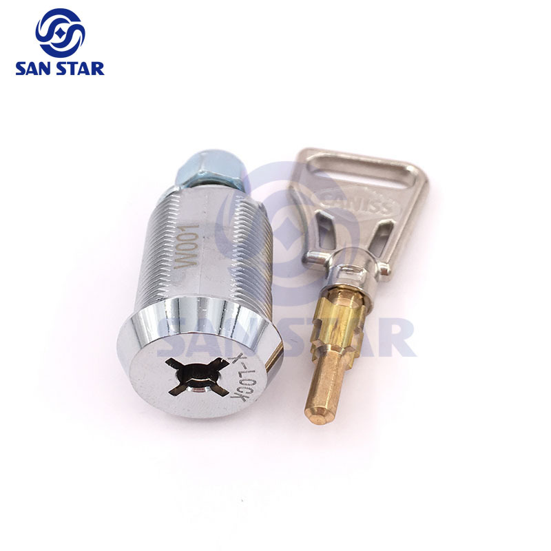 25mm Zinc Alloy Cam Lock With Cross key Cabinet Lock
