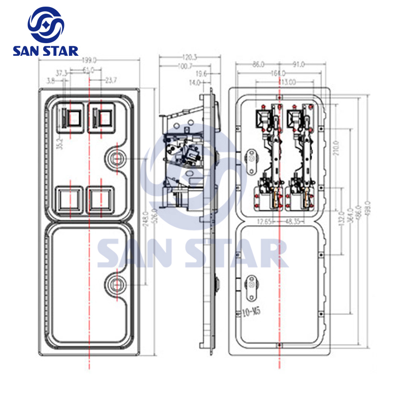 Double Drop Coin Acceptor Coin Door Not Include Coin Selector