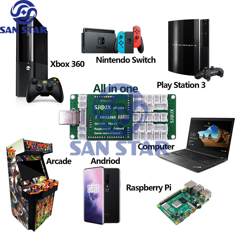 New USB Encoder Board Zero delay Arcade joystick controller for PC PS3 Switch Raspberry Pi android game control board