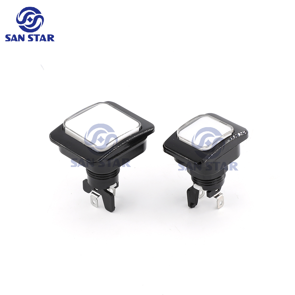 Arc Face Rectangle Illuminated Arcade Button with LED