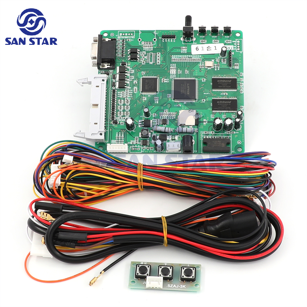 One touch 61 in 1 West Cowboy Game PCB Chinese VGA Output Casino Game Board For Kids Game Machine