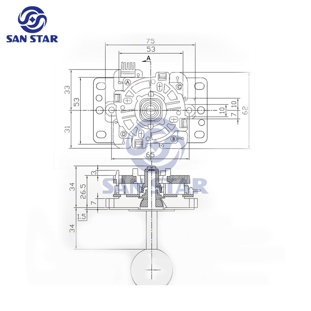 Sanwa JLF-TP-8YT-C Arcade Joystick Diagram connection