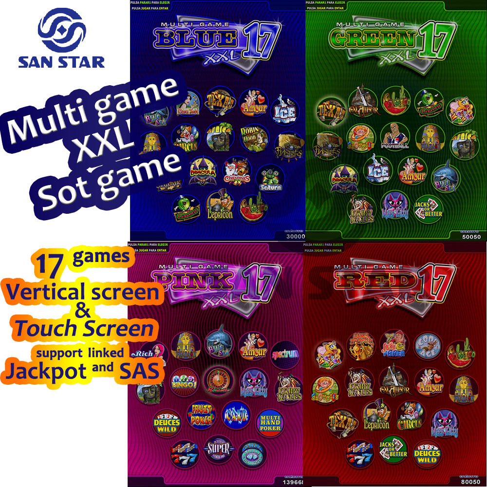 Multi Game XXL 17 - Vertical screen Blue/Green/Pink/Red 4 version Slot game pcb 70-96%