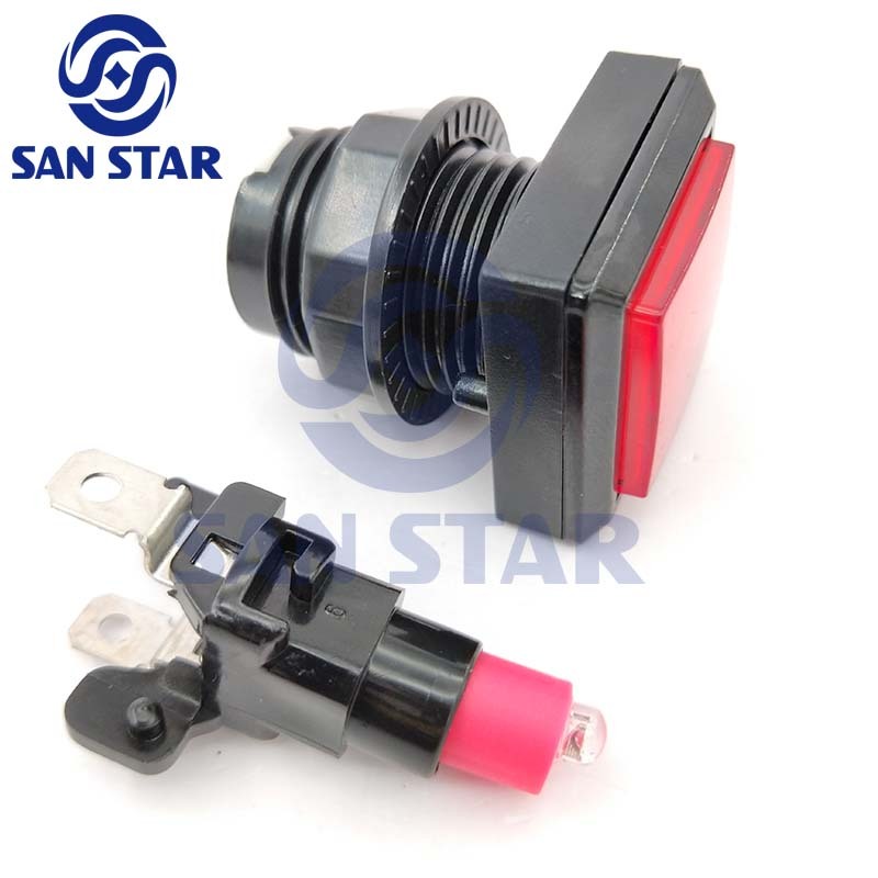 Square 32mm Illuminated Arcade Button
