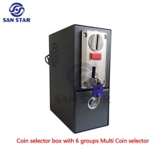 Metal case with coin selector