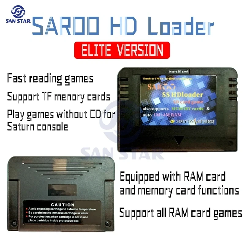 SAROO HDLoader Cartridge Fast Reading Sega Saturn Games Reader Support SD Menory Cards Play Games Without CD for NEO GEO Console