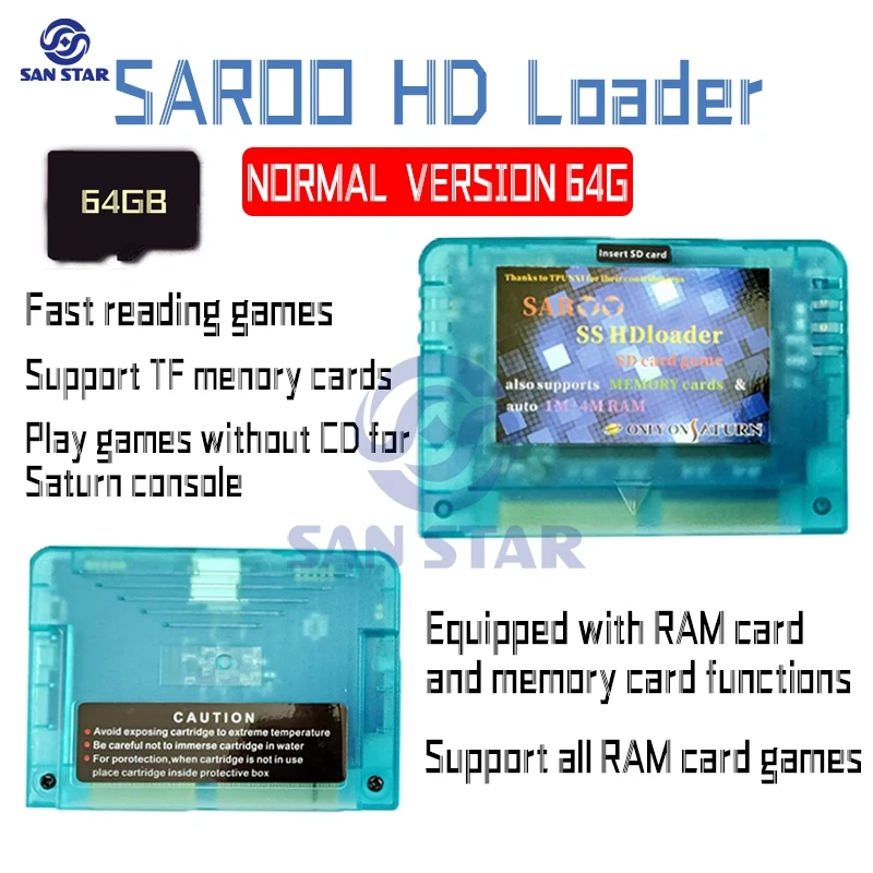 SAROO HDLoader Cartridge Fast Reading Sega Saturn Games Reader Support SD Menory Cards Play Games Without CD for NEO GEO Console