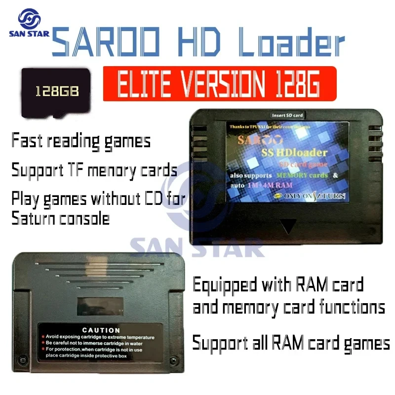 SAROO HDLoader Cartridge Fast Reading Sega Saturn Games Reader Support SD Menory Cards Play Games Without CD for NEO GEO Console