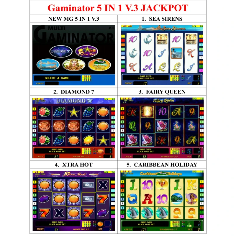 Gaminator 5 in 1 with Jackpot Yellow board