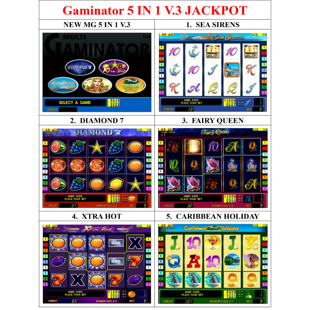 Gaminator 5 in 1 with Jackpot Yellow board