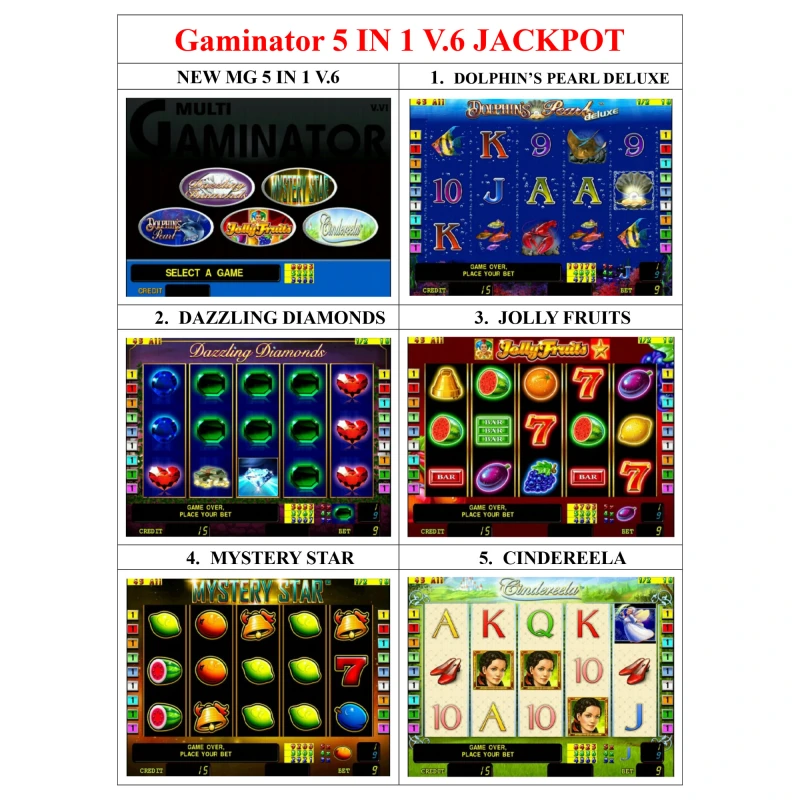 Gaminator 5 in 1 with Jackpot Yellow board