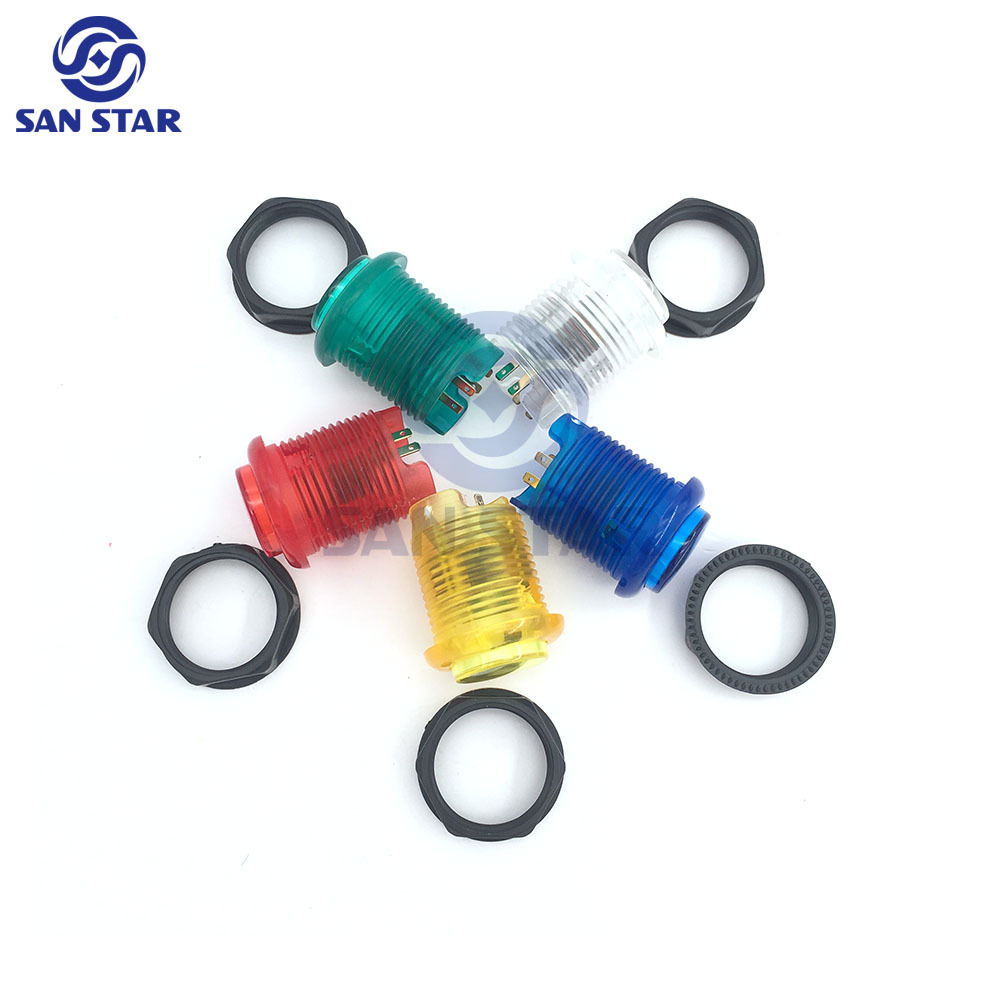24mm High Quality Small Transparent Illuminated Arcade button with Build-in Microswitch and LED