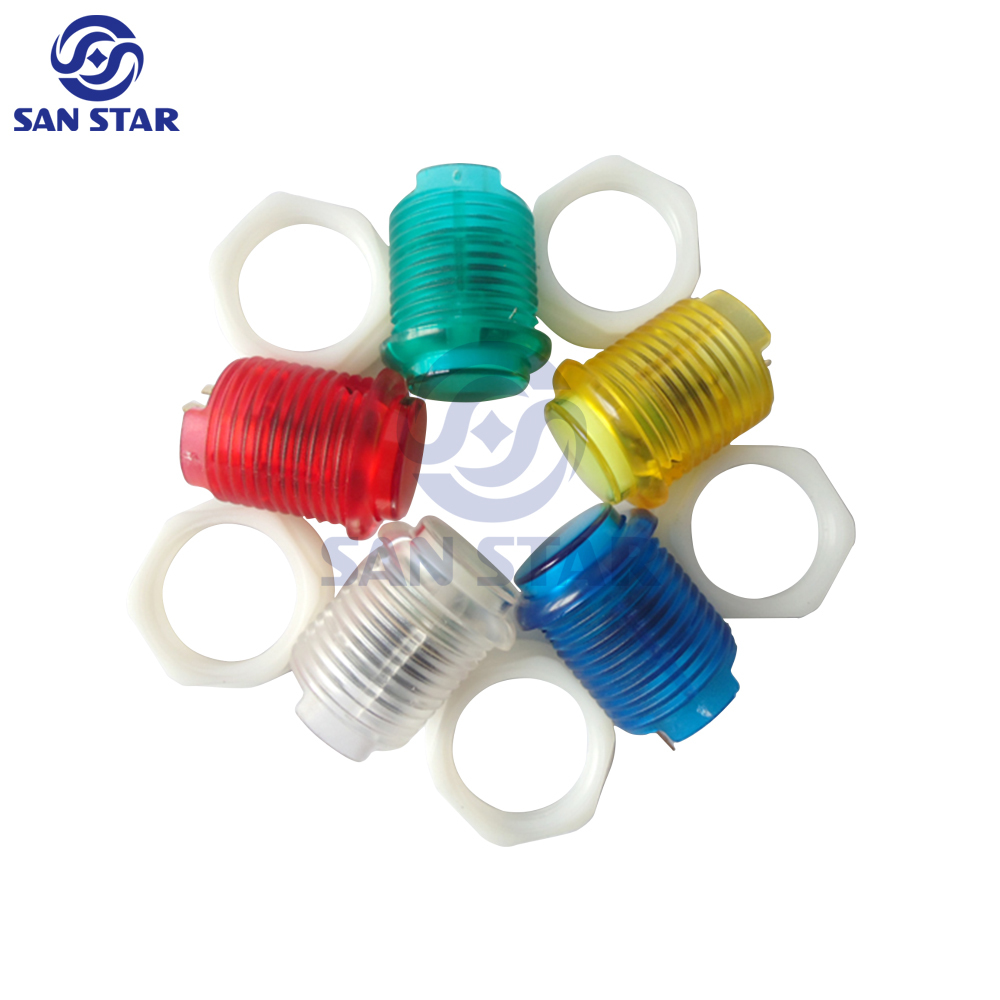24mm High Quality Small Transparent Illuminated Arcade button with Build-in Microswitch and LED