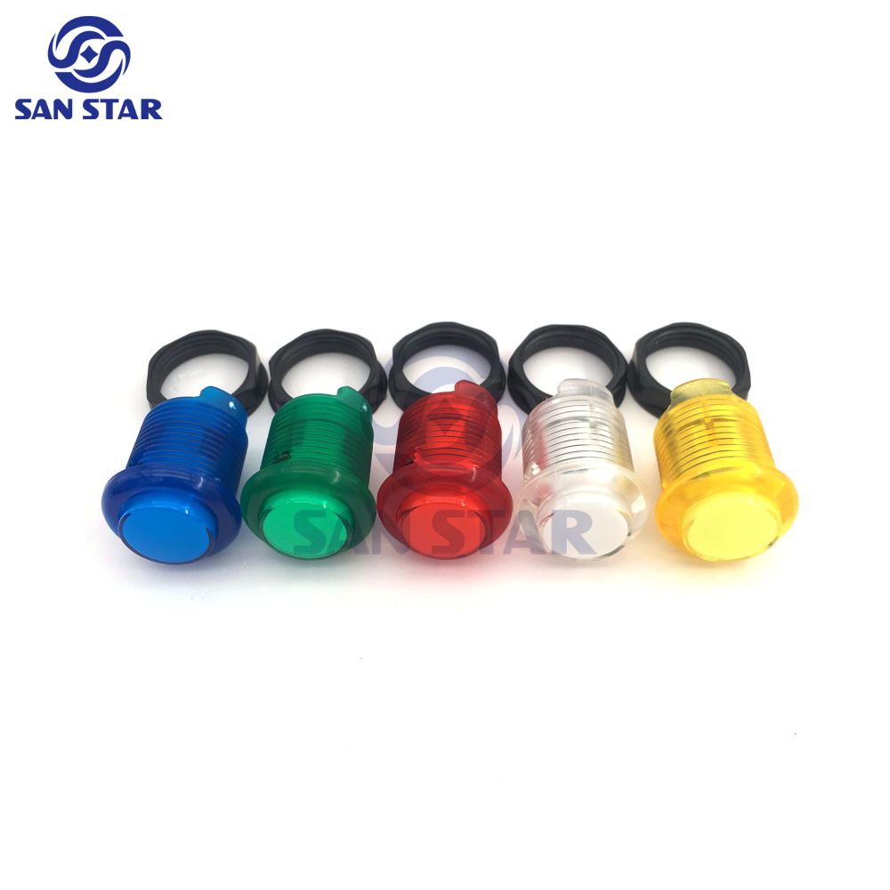 24mm High Quality Small Transparent Illuminated Arcade button with Build-in Microswitch and LED