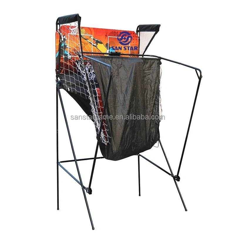 Metal Indoor Basketball Arcade Game Foldable Arcade Basketball Game Machine Basketball Hoop