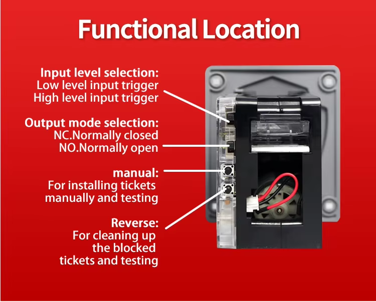 Arcade Lottery Ticket Machine Dispenser Long Lottery High Speed Redemption Arcade Slot Fishing Vending Game Machine Score Device