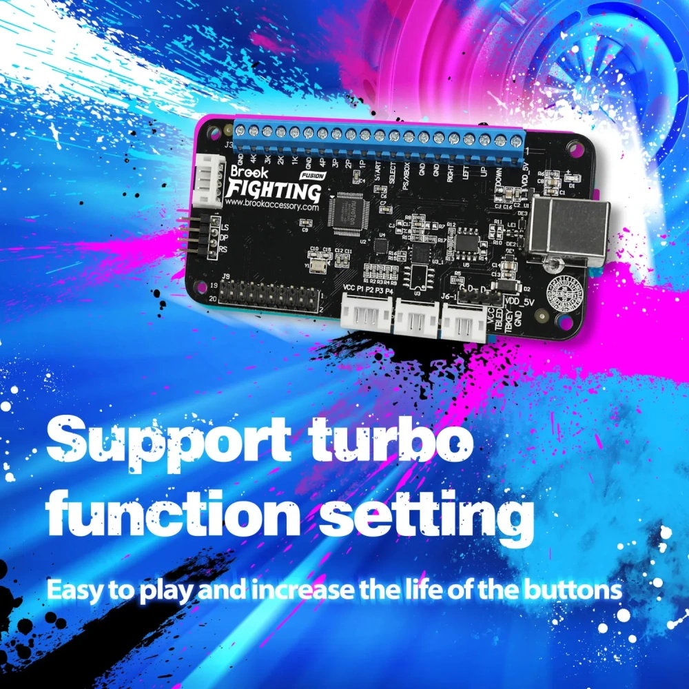 Brook 2nd Edition Upgrade UFB Universal Fighting Board Fusion with Pin-Header for PS5/Xbox Series X|S/Nintend Switch/Wii U/PC
