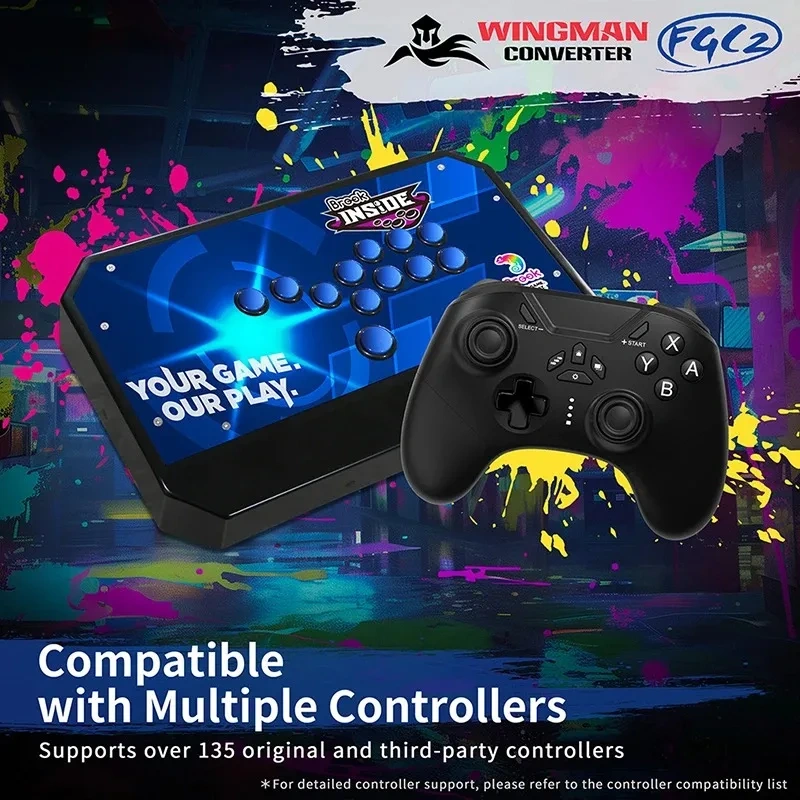 Brook Wingman FGC 2 Native PS5 Converter for PS5/PS4/XBox Series X | S/Xbox One/Elite/Nintend Switch/PC/Arcade Stick Controller