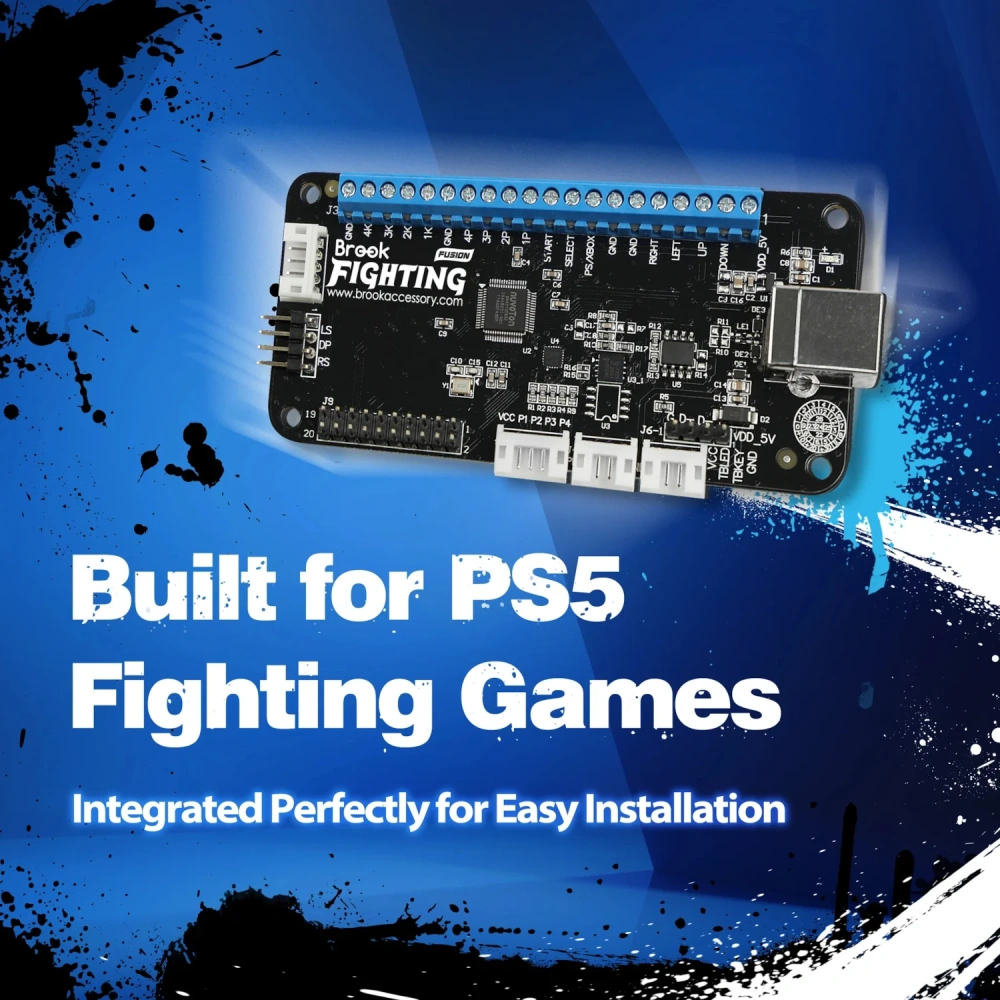 Brook 2nd Edition Upgrade UFB Universal Fighting Board Fusion with Pin-Header for PS5/Xbox Series X|S/Nintend Switch/Wii U/PC