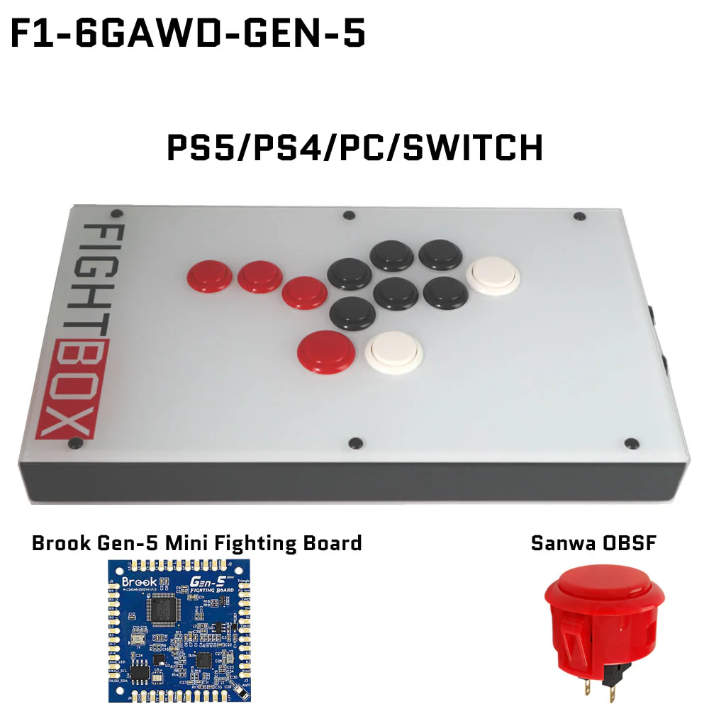 FightBox F-GEN-5 All Button Leverless Arcade Game Controller for PS5/PS4/PC/SWITCH