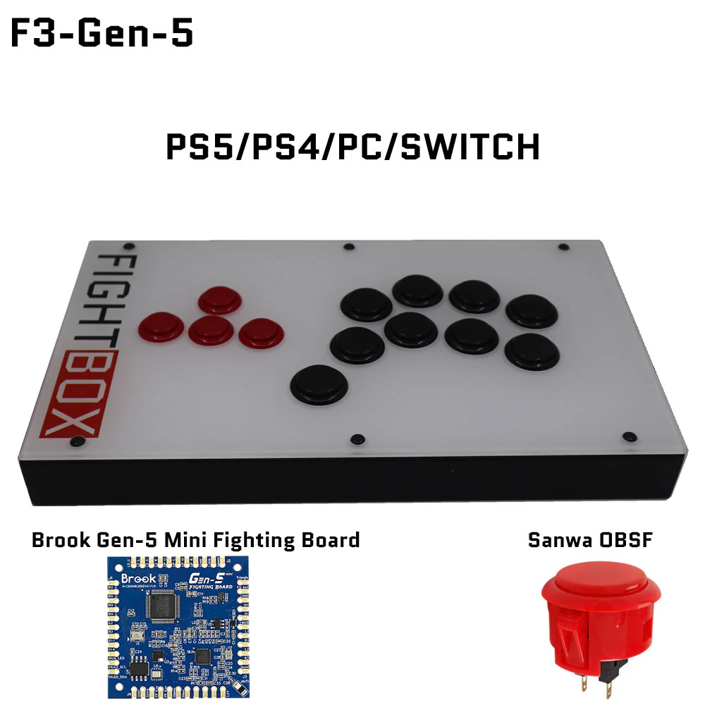 FightBox F-GEN-5 All Button Leverless Arcade Game Controller for PS5/PS4/PC/SWITCH