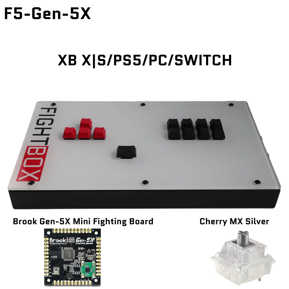 FightBox F-GEN-5X All Button Leverless Arcade Game Controller for Xbox Series X|S/PS5/Switch/PC