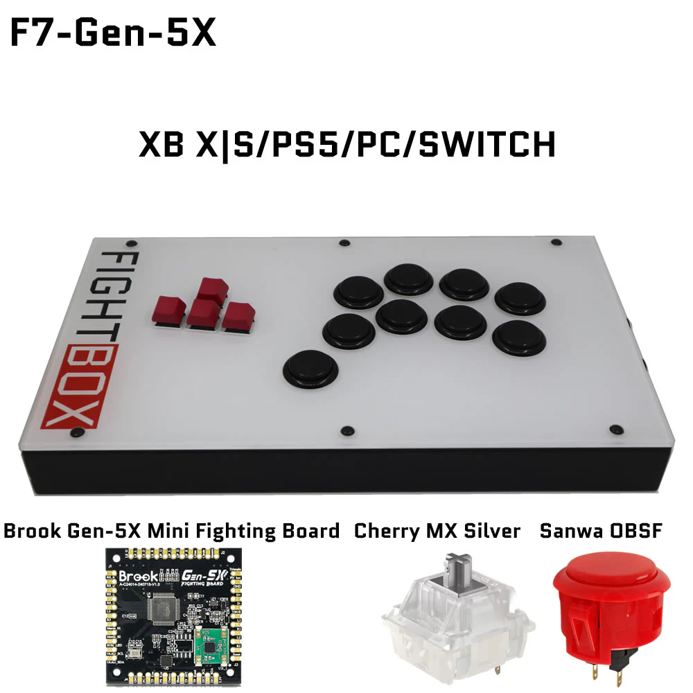 FightBox F-GEN-5X All Button Leverless Arcade Game Controller for Xbox Series X|S/PS5/Switch/PC