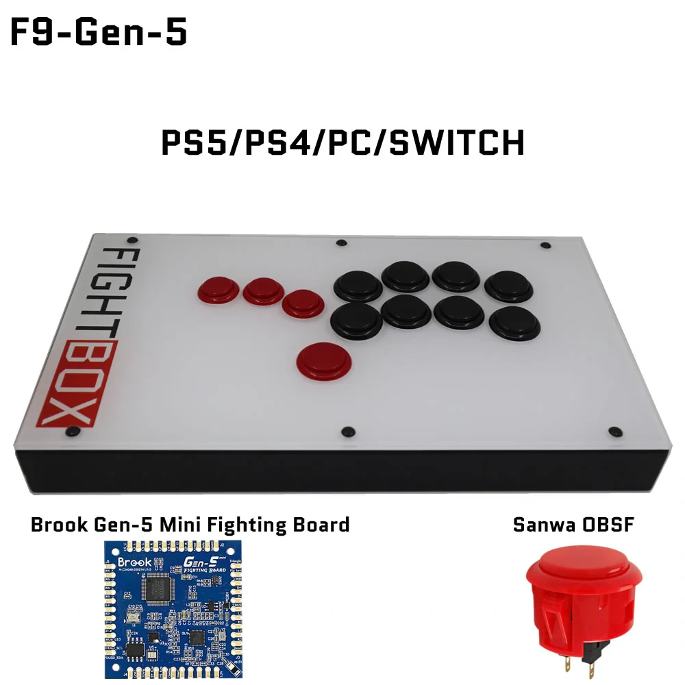 FightBox F-GEN-5 All Button Leverless Arcade Game Controller for