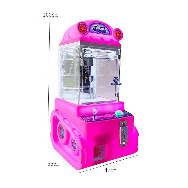 Coin Operated Game Machine Small Doll Grab Clip Machine Tank Doll Game Mini Claw Machine