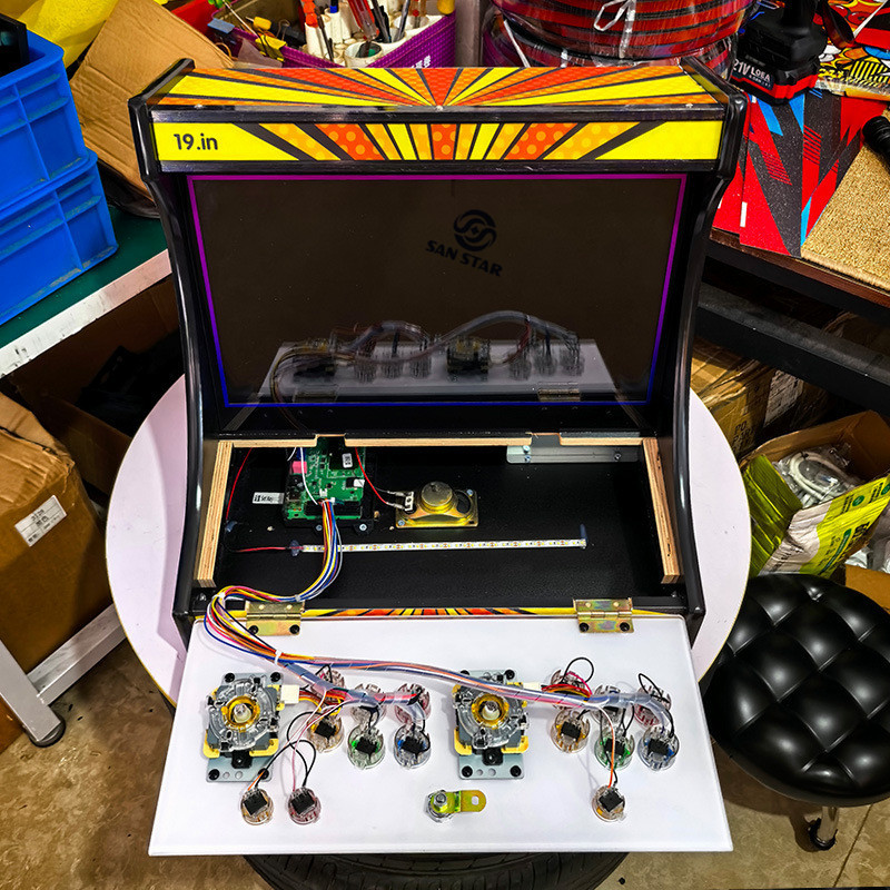 19-Inch Bartop Mini Video Game Arcade Machine Portable Indoor Coin-Operated Wired Connection for TV Game Console 26800 Games
