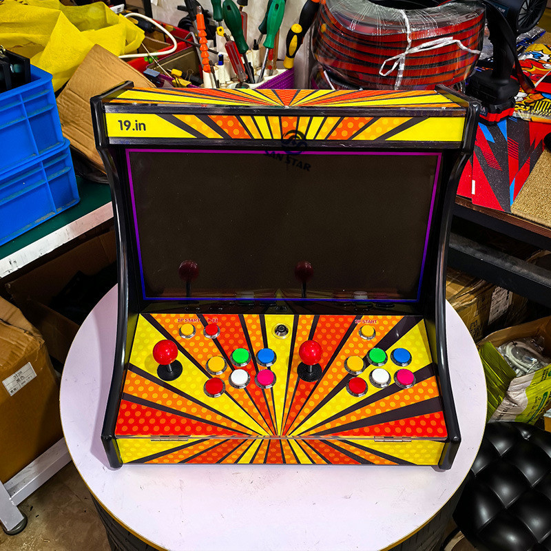 19-Inch Bartop Mini Video Game Arcade Machine Portable Indoor Coin-Operated Wired Connection for TV Game Console 26800 Games