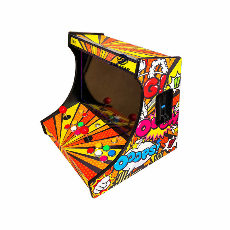 19-Inch Bartop Mini Video Game Arcade Machine Portable Indoor Coin-Operated Wired Connection for TV Game Console 26800 Games