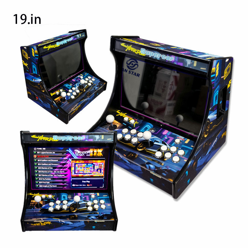 19-Inch Bartop Mini Video Game Arcade Machine Portable Indoor Coin-Operated Wired Connection for TV Game Console 26800 Games